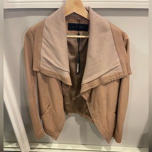 Elie Tahari lamb leather asymmetrical jacket sz S